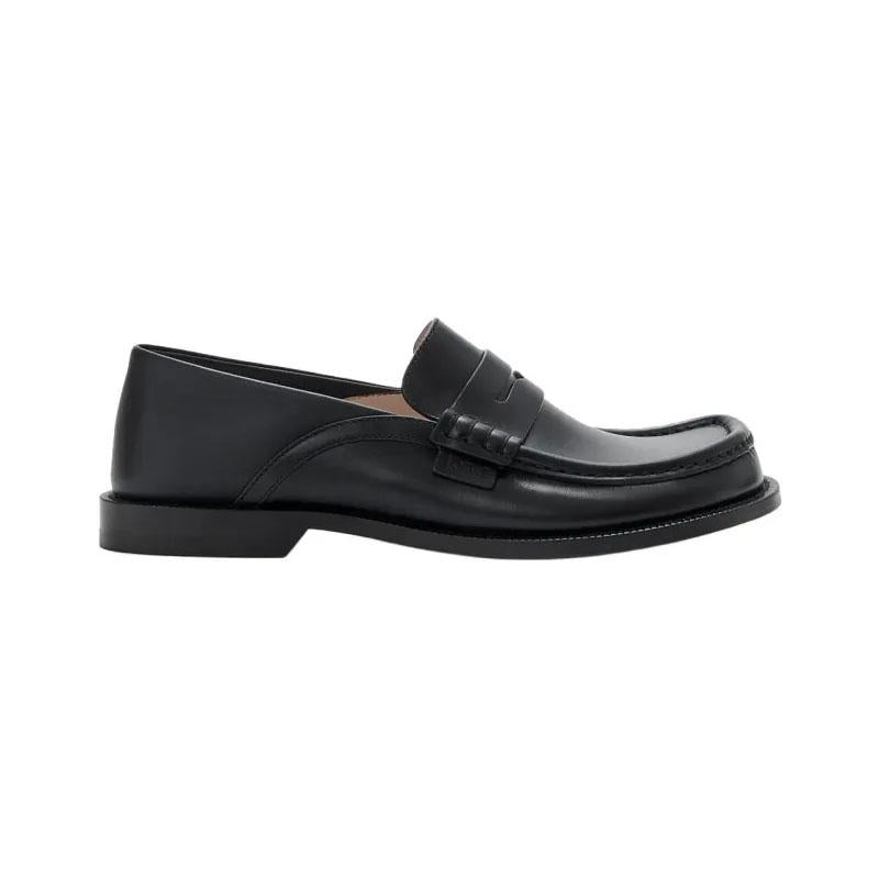 LOEWE Campo Flap Black Leather Men’s Loafers
