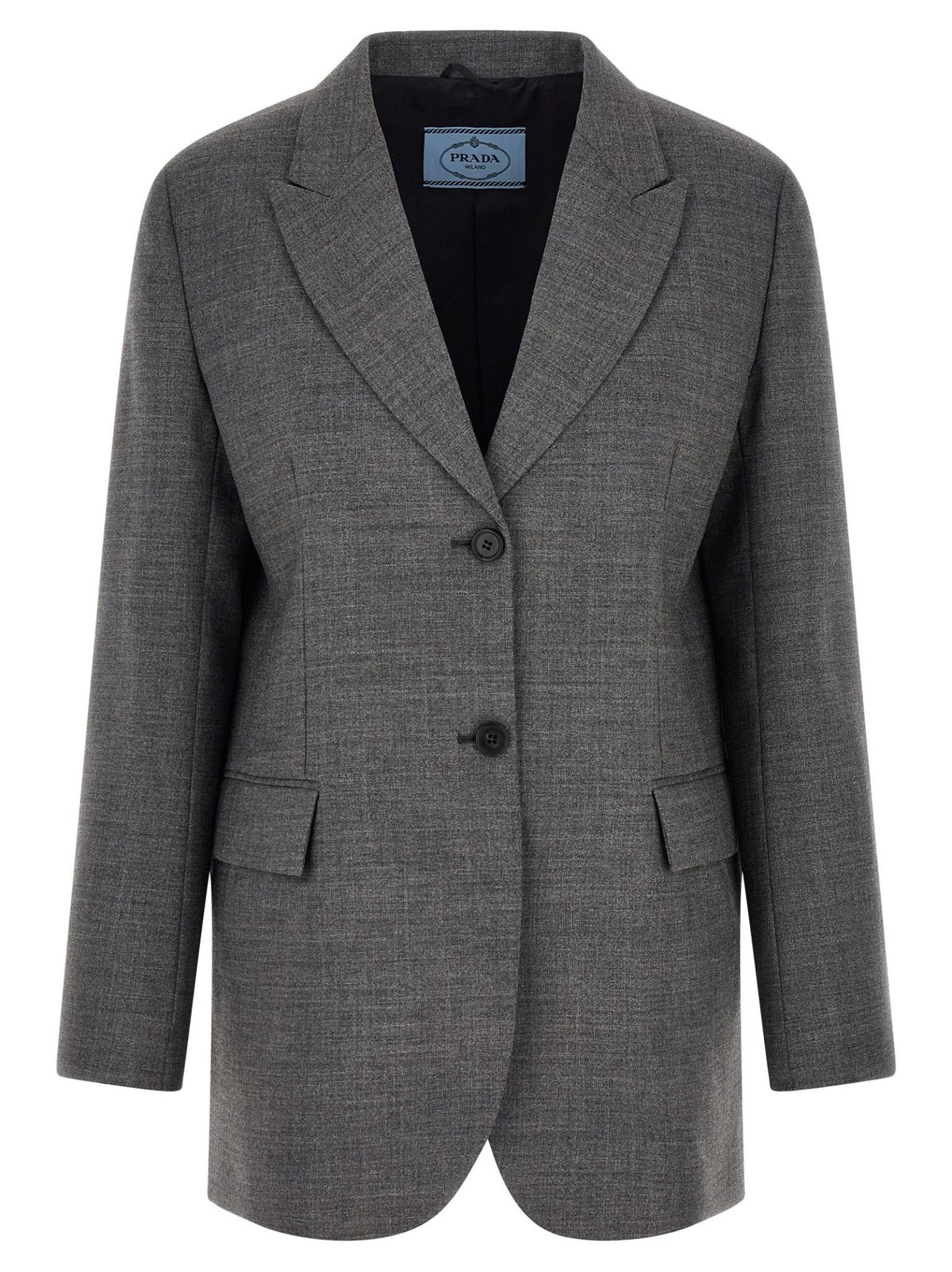 PRADA Black Wool Tailored Blazer Jacket