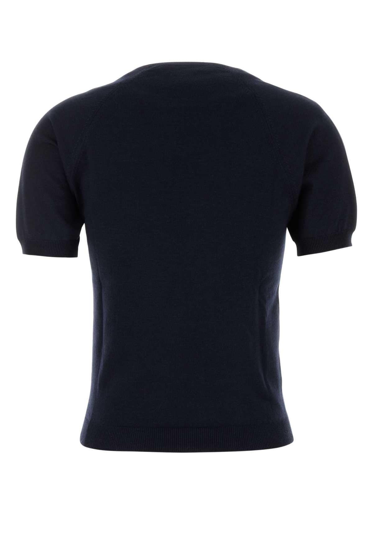 Miu Miu Black Wool Round Neck Knit Sweater
