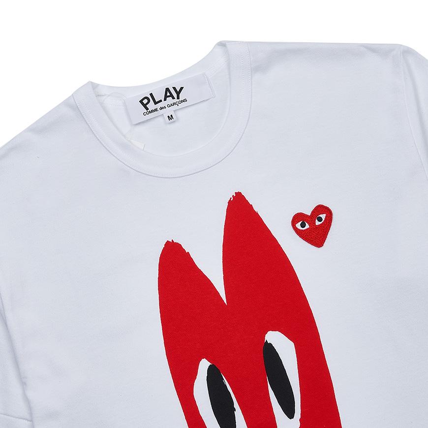 Comme des Garcons Unisex Narrow Heart T-Shirt AX T224 051 WHITE