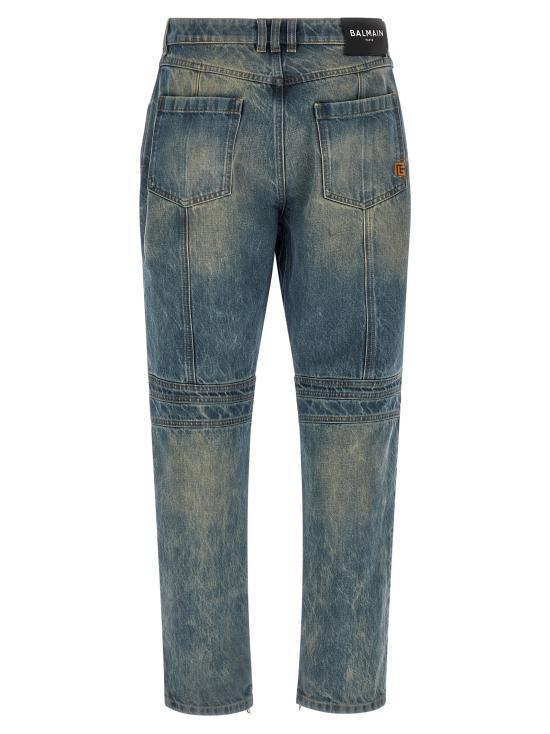 Balmain Blue Denim Jeans for Men GH1MI105DG106AW BLUE WASHED DOM