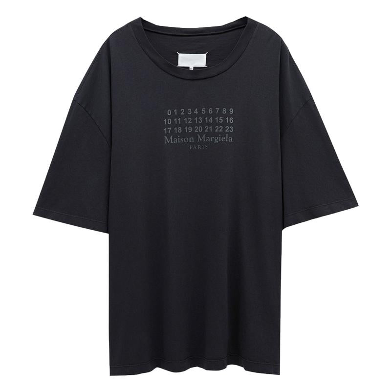 Maison Margiela Numeric Logo Cotton Short Sleeve T-Shirt Men Gray
