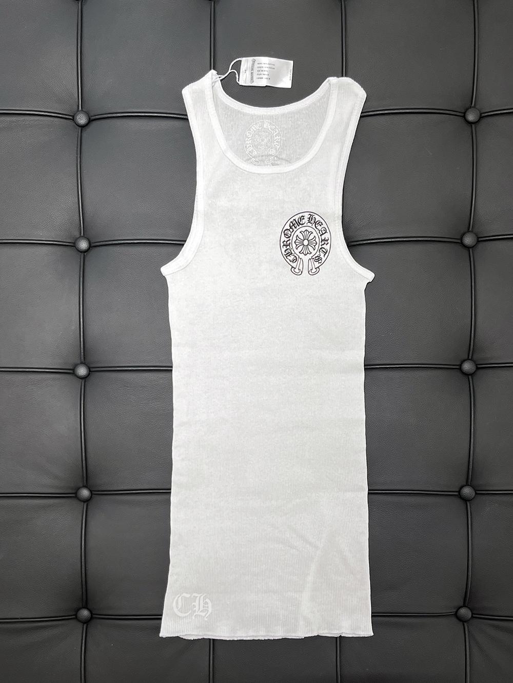 Chrome Hearts Horseshoe Long Tank Top Sleeveless White