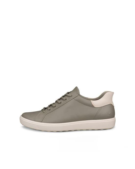 ecco Vetiver Limestone Leather Sneakers 470843 60079