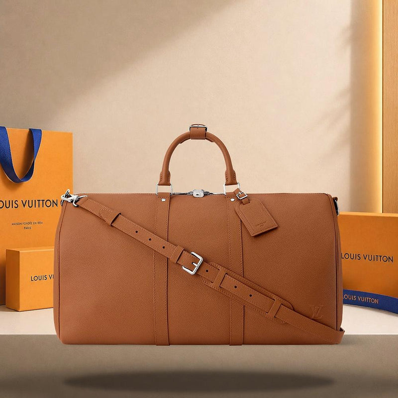 Louis Vuitton Keepall Bandoulière 50 Tan Tote Bag M26065