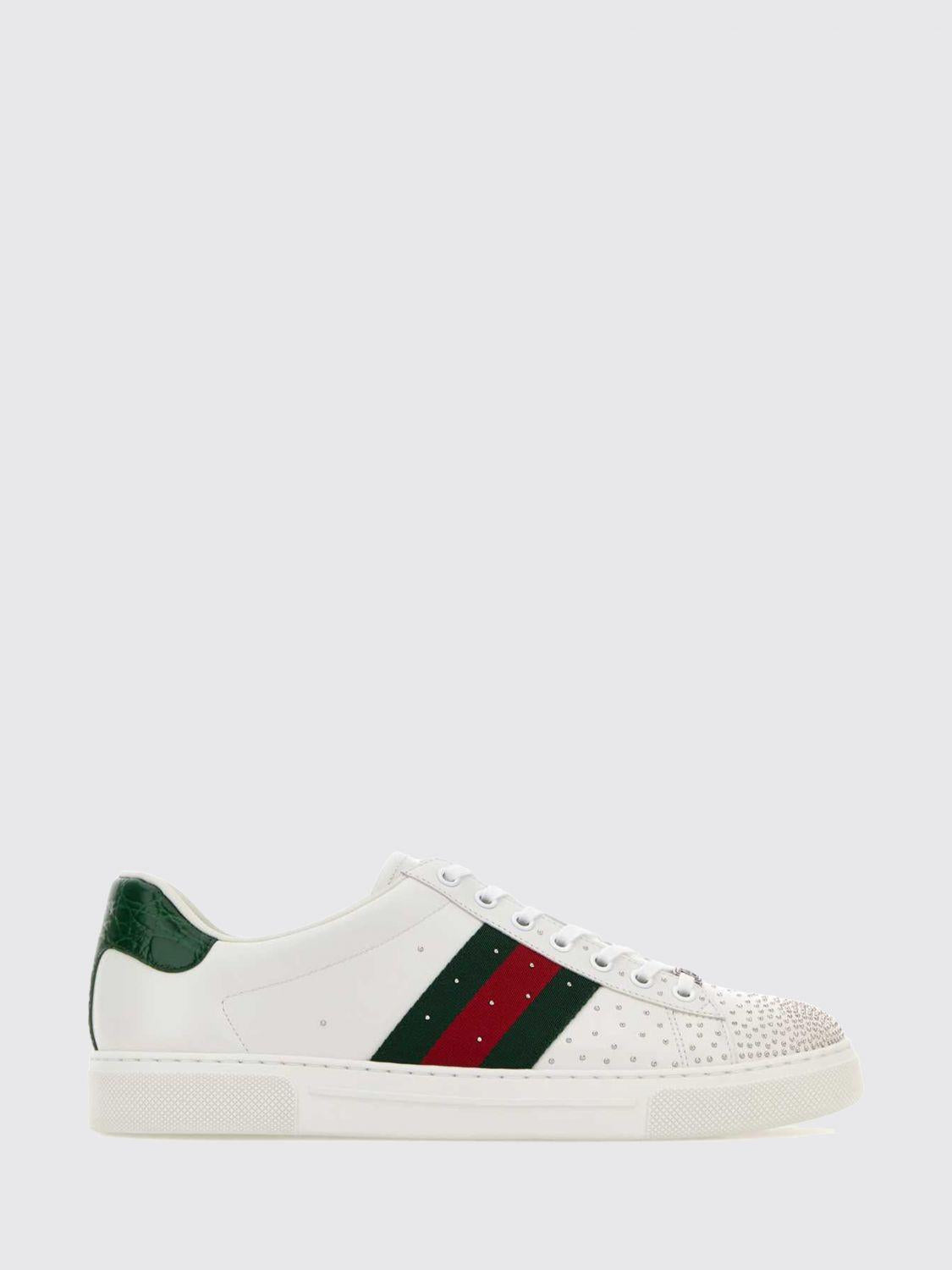 GUCCI White Leather Low Top Sneakers