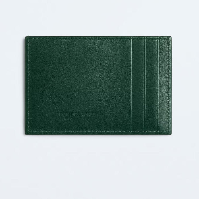 Bottega Veneta Emerald Green Cassette Leather Card Case Wallet