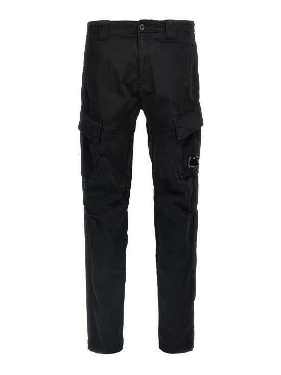 CP Company Stretch Sateen Cargo Pants with Lens Black