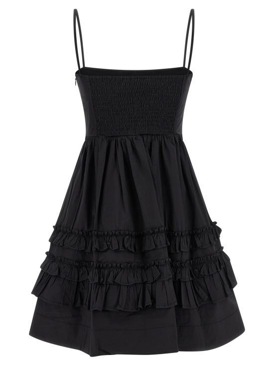 GANNI Ruffle Sleeveless Mini Dress A1030207 099 BLACK DOM