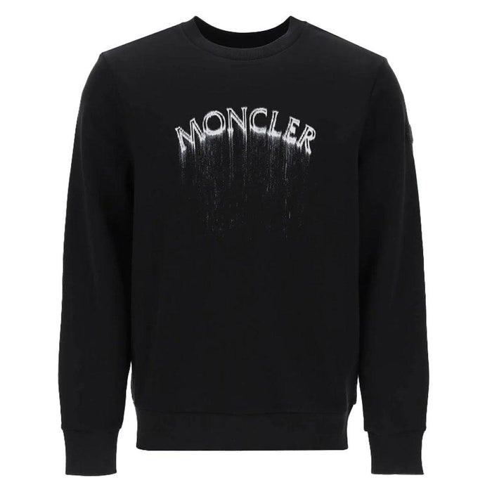 Moncler Men’s Logo Print Black Sweatshirt