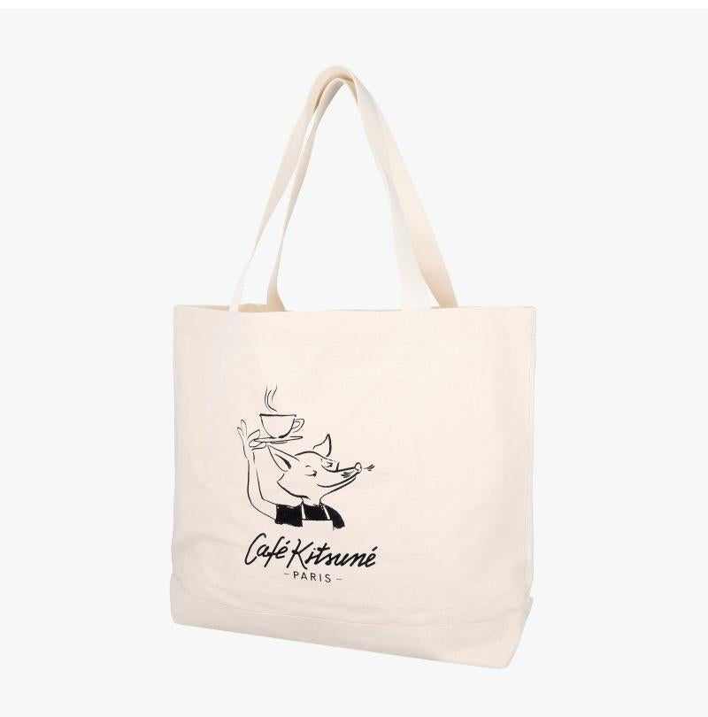 Maison Kitsune Barista Fox Canvas Tote Bag Unisex P709 QU05120 WW9042 P709