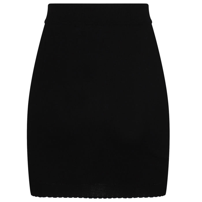 Vivienne Westwood Via Logo Embroidered Mini Skirt Black