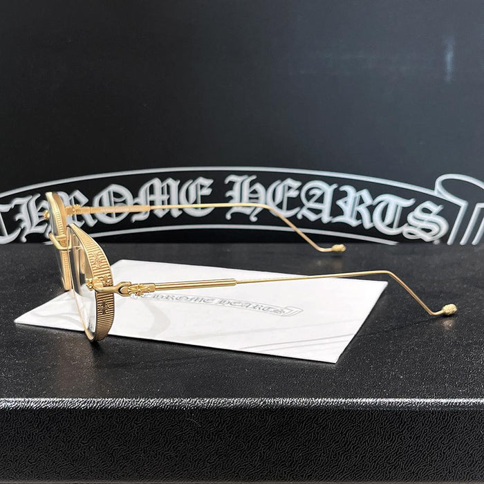 Chrome Hearts Gold Plate Matte Eyeglasses Unisex