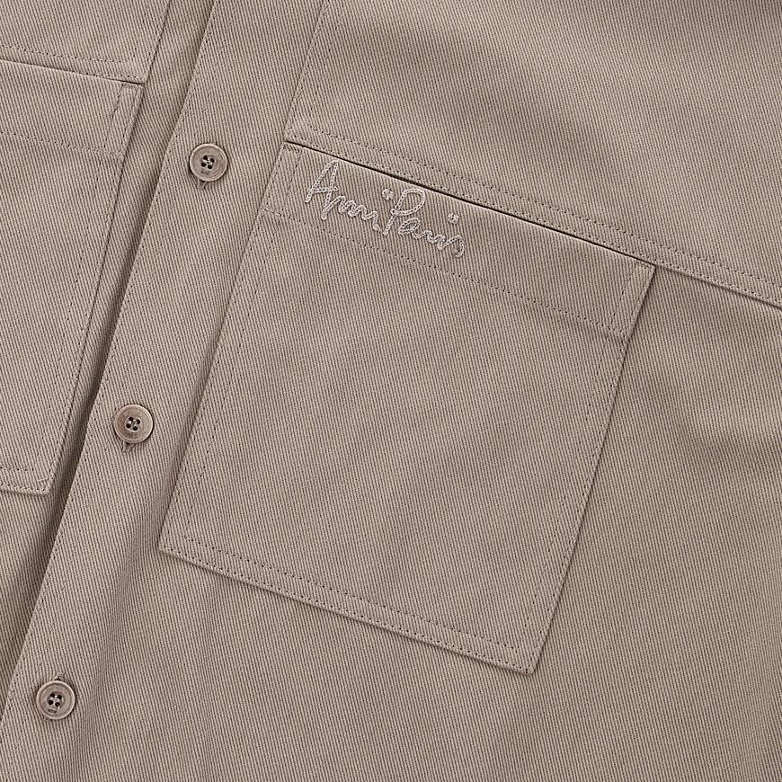 AMI Men's Oversized Shirt with Embroidered Logo Long Sleeve