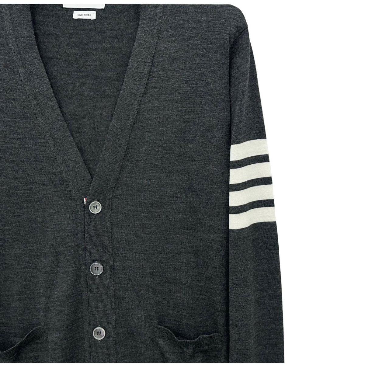 THOM BROWNE Diagonal Sleeve Stripe Wool Cardigan Men's MKC002A 022