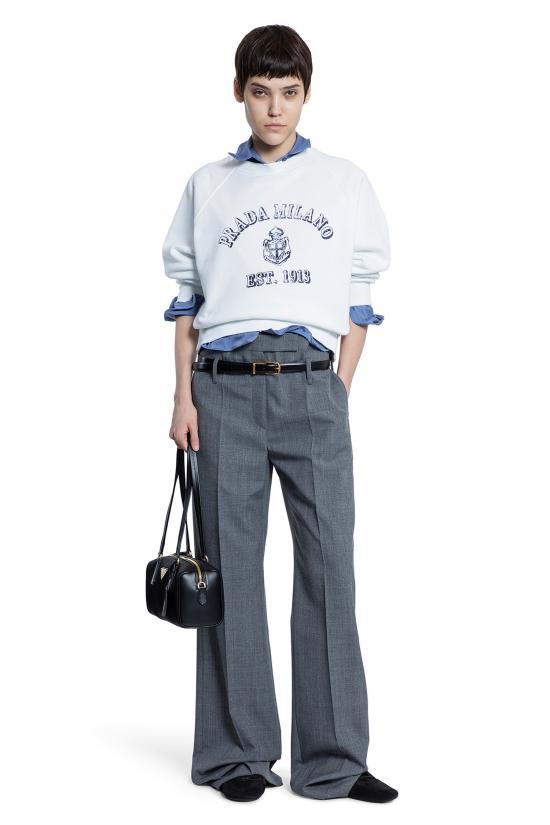 PRADA White Long Sleeve Sweatshirt 134716 16V5 F0009