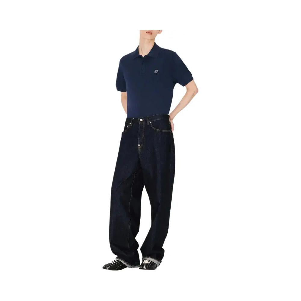 KENZO Navy Boke Flower Cotton Polo Shirt for Men