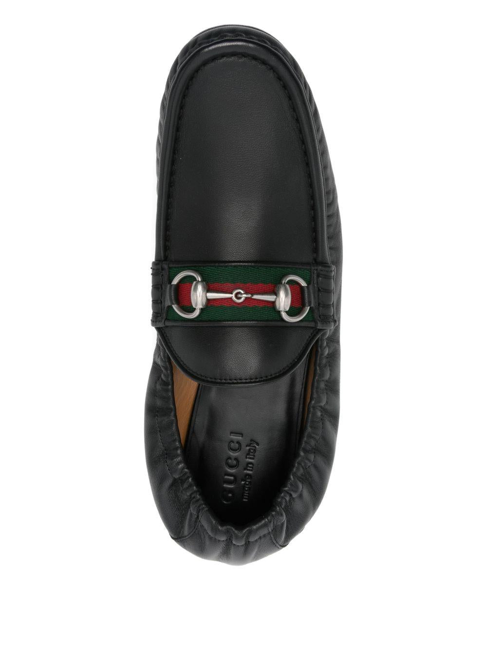 GUCCI Black Leather Loafers for Men