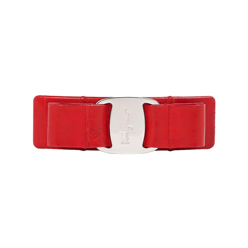 Ferragamo Women’s Leather Vara Hair Pin 34 0388 FLAME RED 0765267