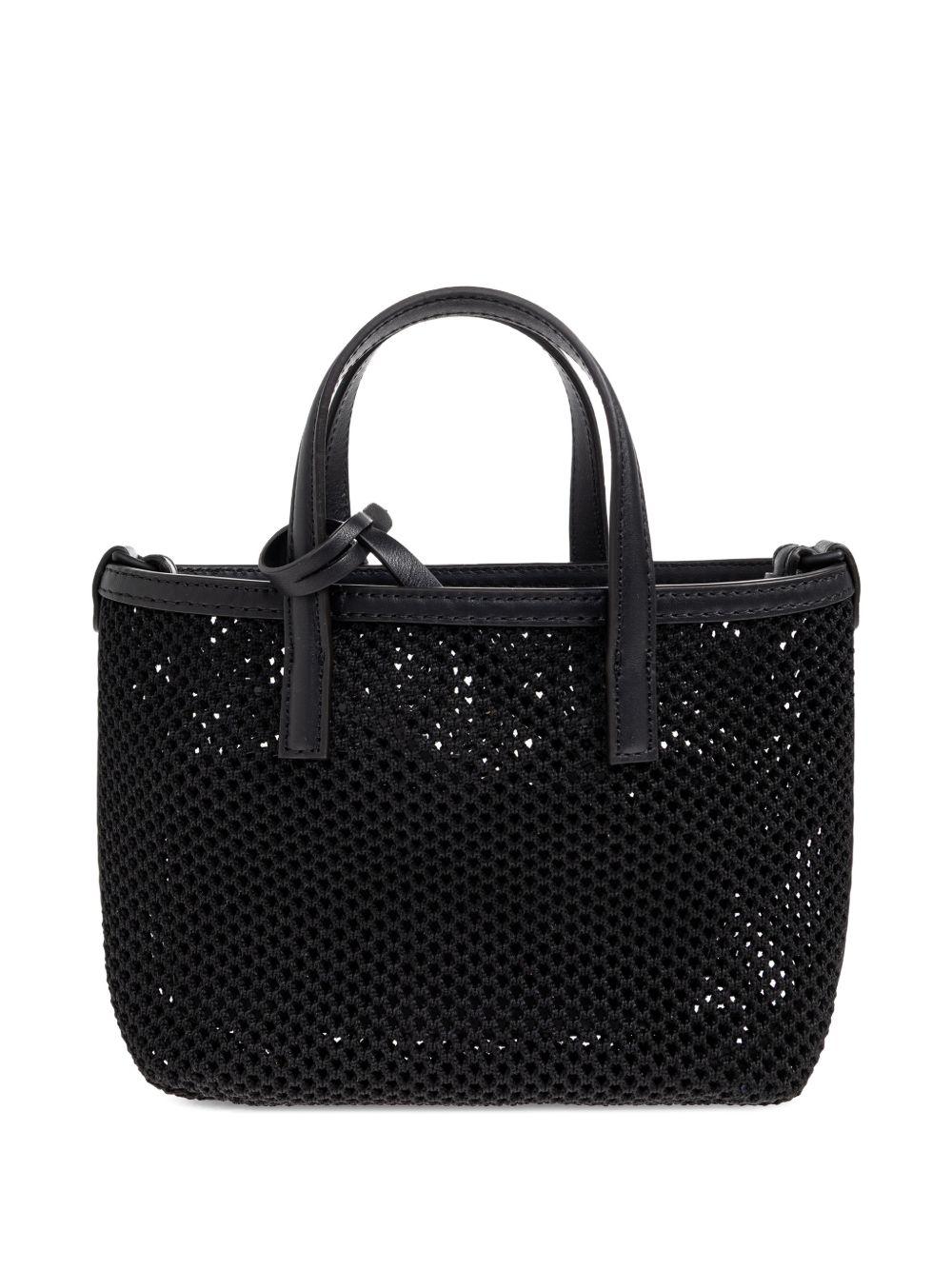 Moncler Black Leather Shoulder Tote Bag