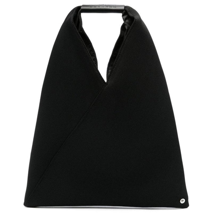 MM6 Japanese Small Tote Bag Black Leather Shoulder Bag
