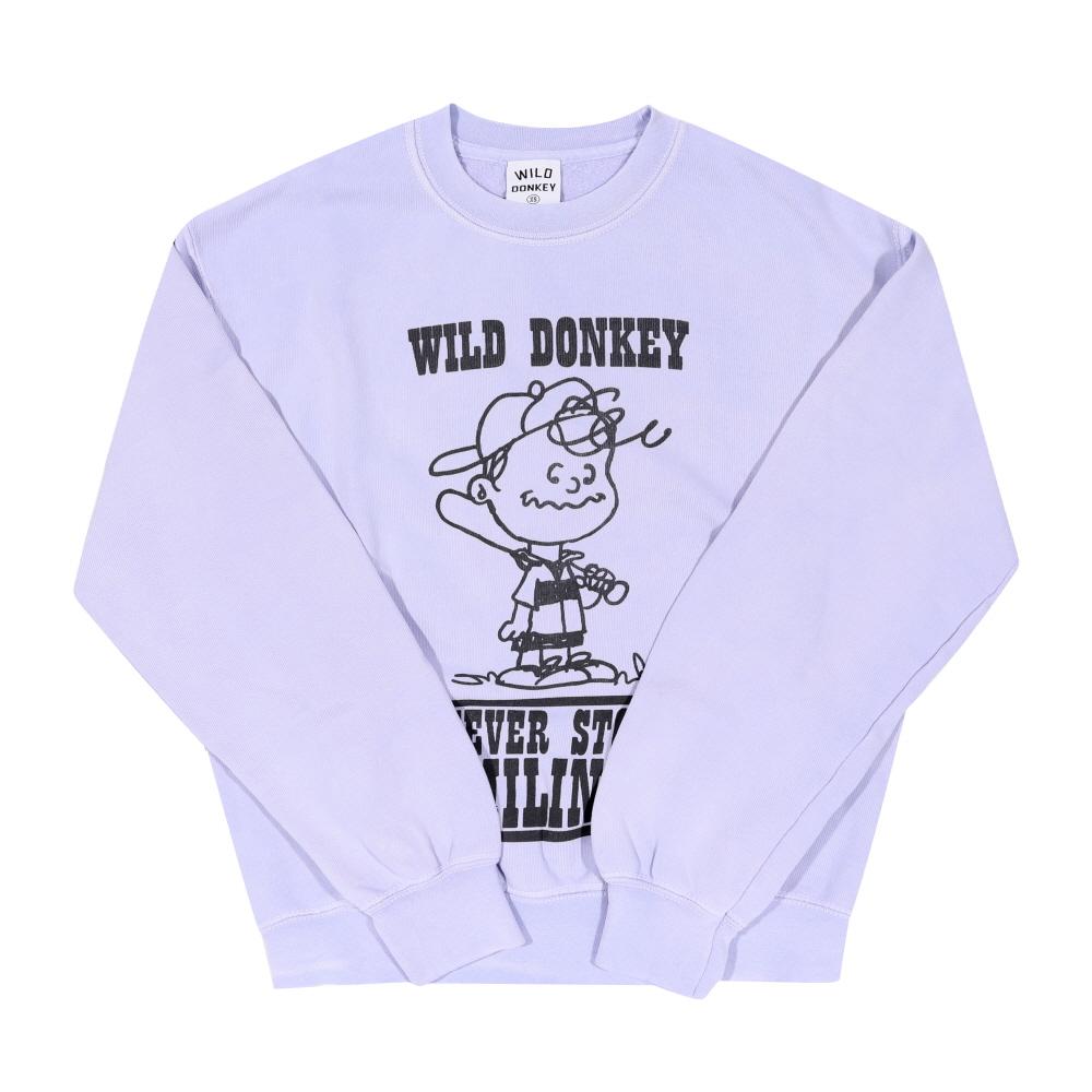 Wild Donkey Wisteria Old Dyed Graphic Print Unisex Sweatshirt