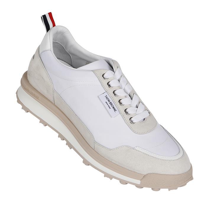 THOM BROWNE Ecru Nylon Runner Low-Top Sneakers
