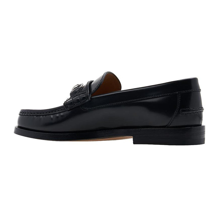 GUCCI Black Leather Horsebit Loafers Men's