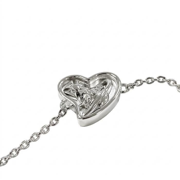 Vivienne Westwood Faye Logo Charm Bracelet Silver Tone