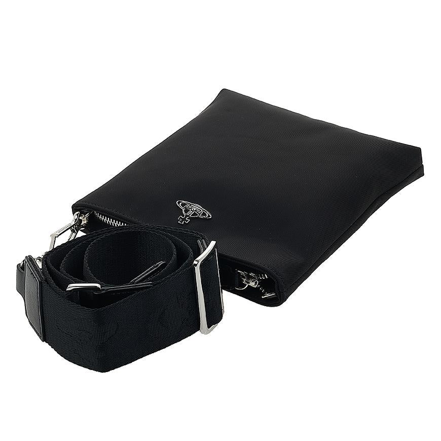 Vivienne Westwood Men’s Square Crossbody Bag Black Leather