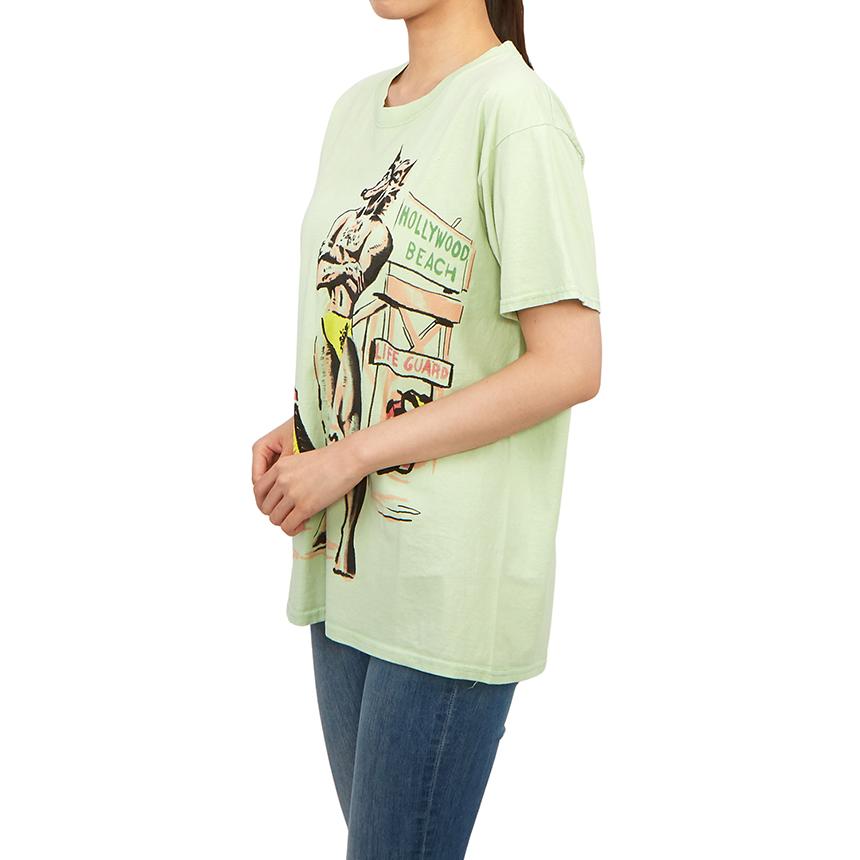 Wild Donkey Women’s Short Sleeve T-Shirt Lime Hollywood Print