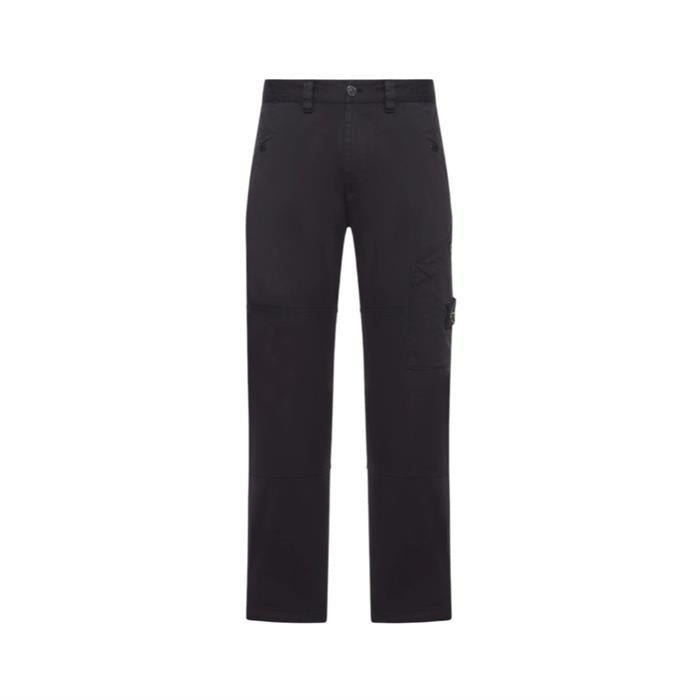 STONE ISLAND Regular Fit Pocket Pants with Badge Black Classic Pants