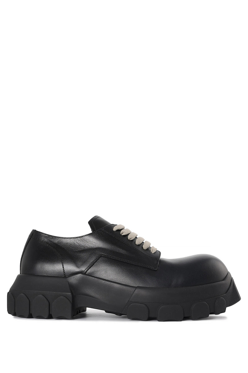 Rick Owens Black Bozo Tractor Lace-Up Derby Shoes RU02D6884 LRI 99