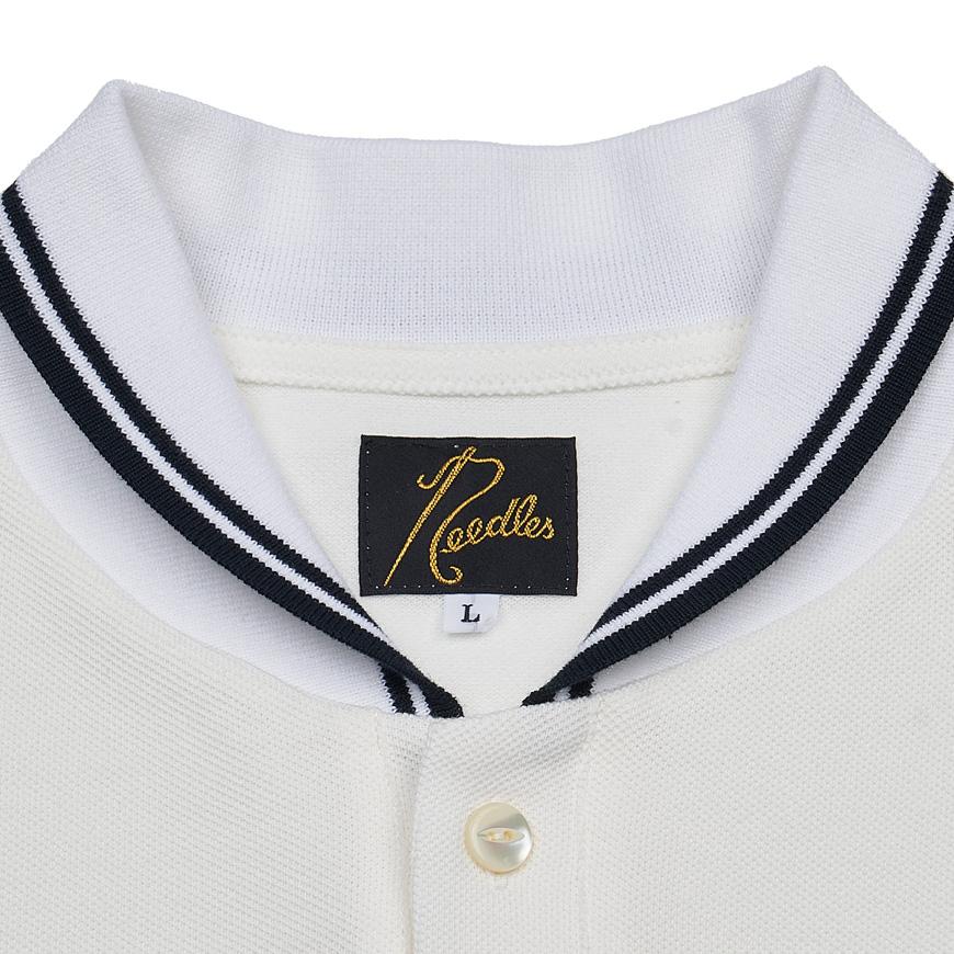 NEEDLES Men’s Shawl Polo T-Shirt QV354A OFF WHITE