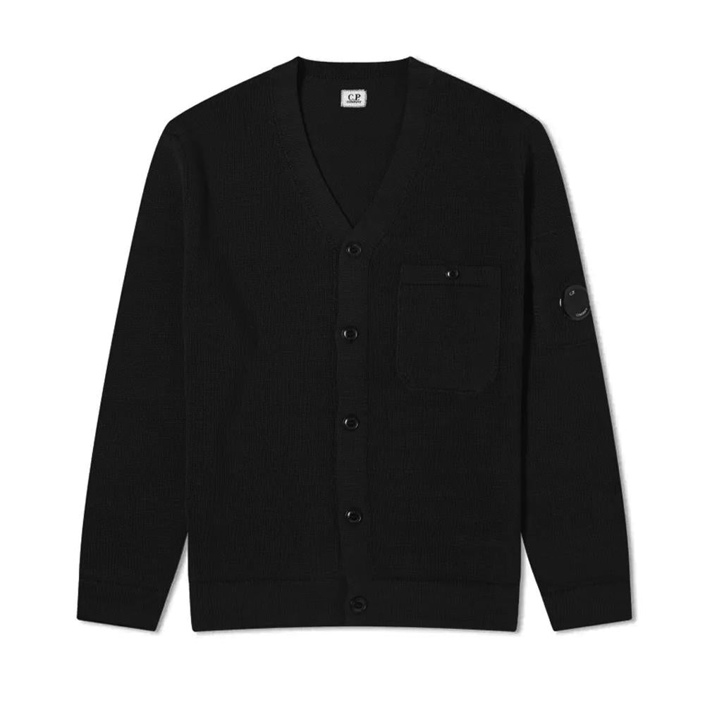 CP Company Black Lens Badge Pocket Knit Cardigan