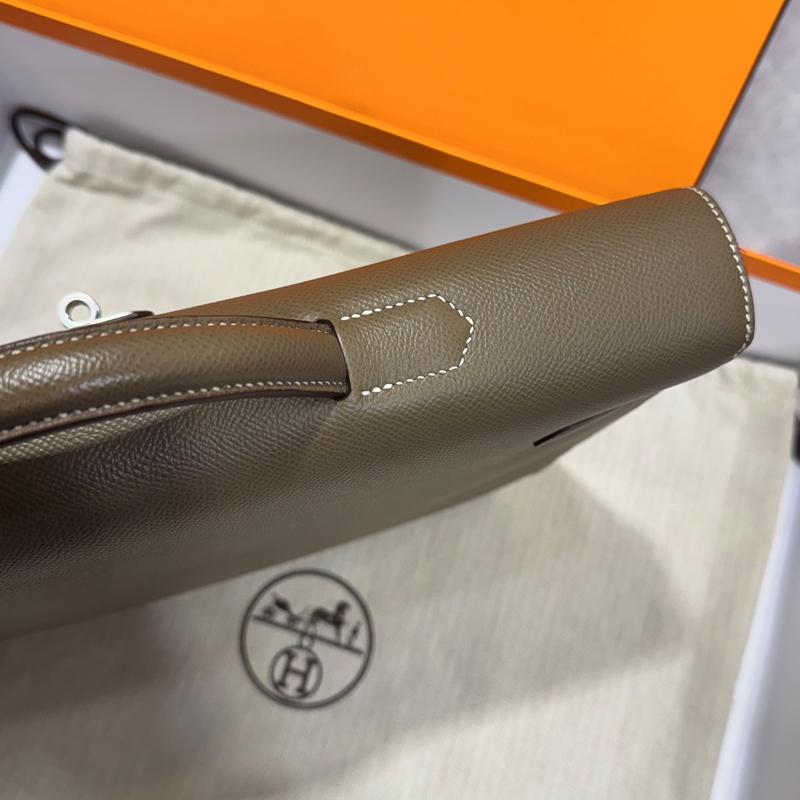 HERMES Kelly Depeches 36 Tote Bag Etoupe Unisex Leather