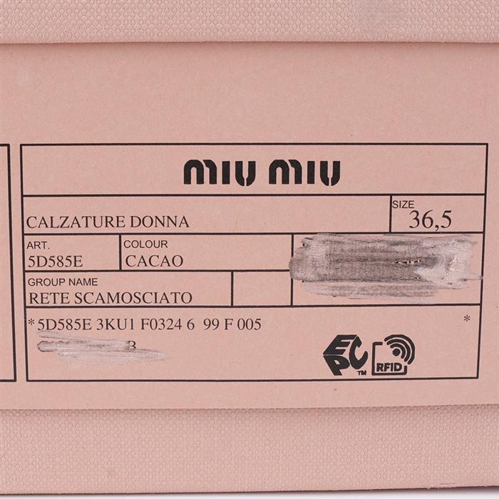 Miu Miu Mesh Suede Deck Flat Shoes