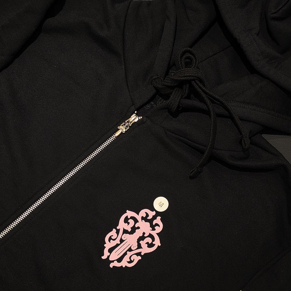 Chrome Hearts Deadly Doll Horseshoe Vine Dagger Zip Hoodie Black