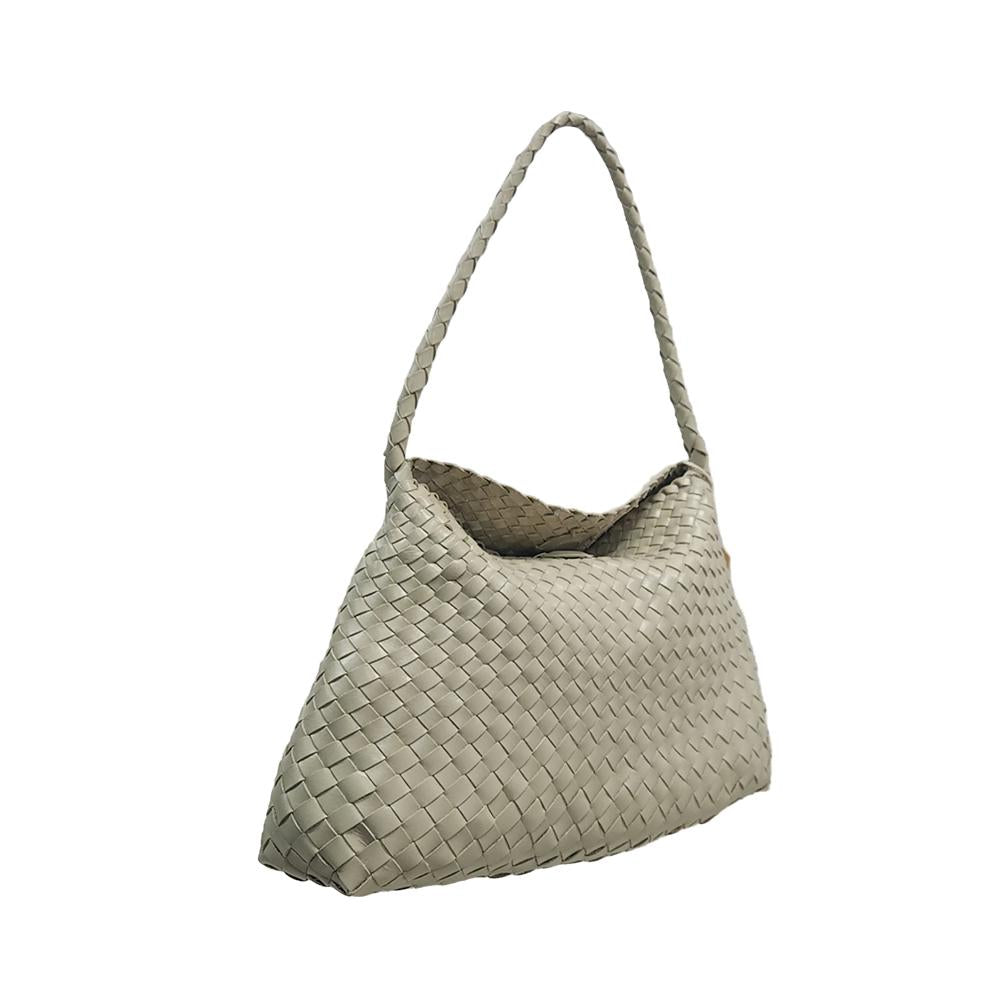 Dragon Diffusion Santa Maria Woven Leather Shoulder Bag for Women 8700 PEARL