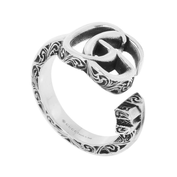 GUCCI Double G Key Ring Silver-Tone Jewelry 627760 001