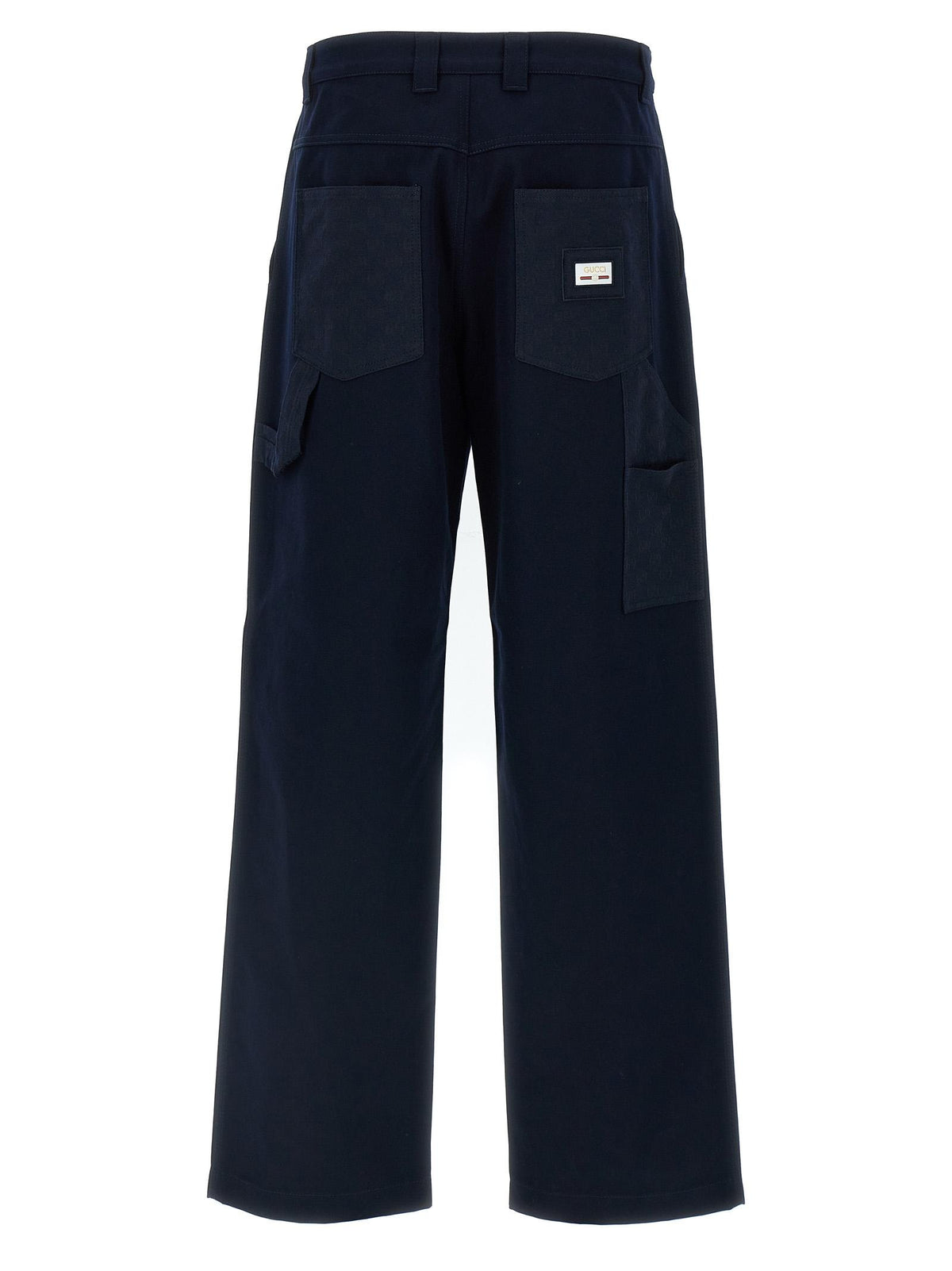 GUCCI Blue Cotton Cropped Trousers for Men