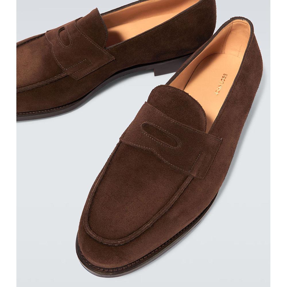 JOHN LOBB Dark Brown Suede LOPEZ Men’s Loafers
