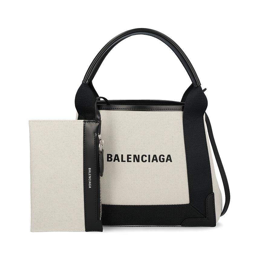 BALENCIAGA Navy Cabas XS Beige Black Women’s Tote Bag