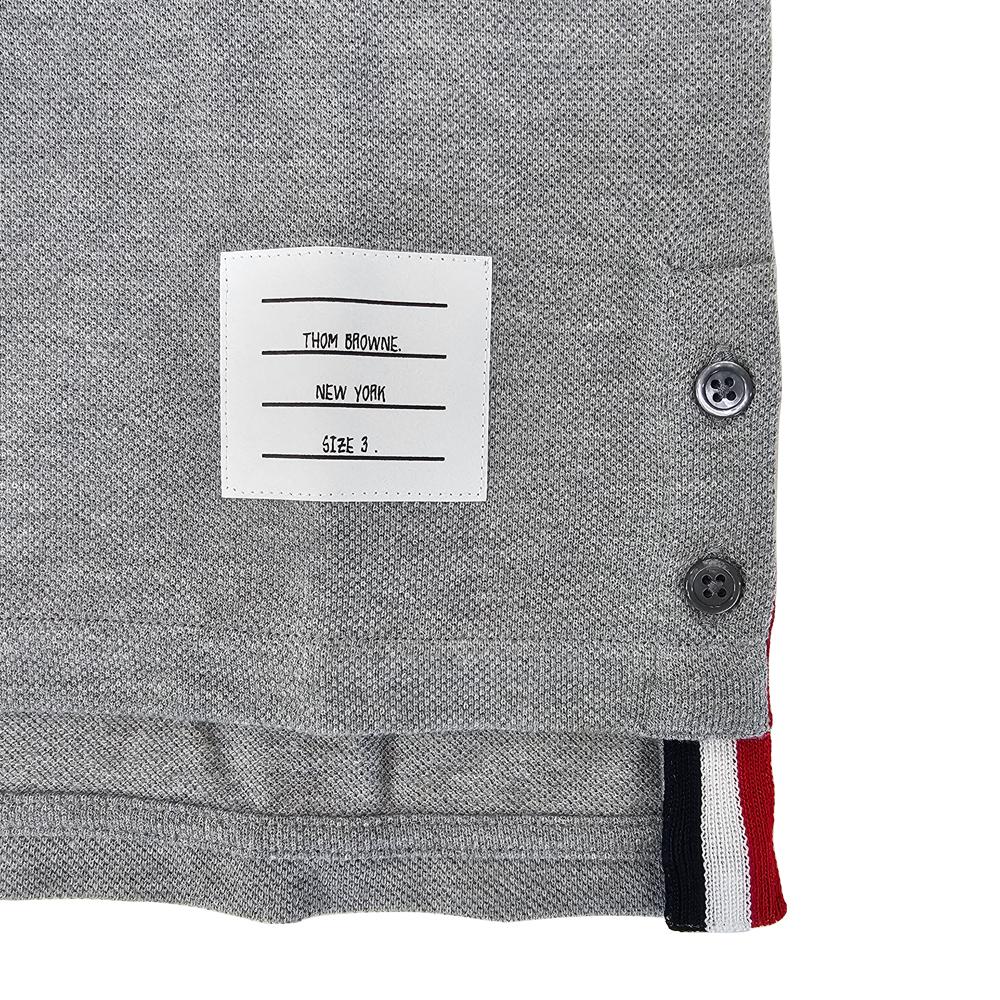THOM BROWNE Back Triple Stripe Short Sleeve T-Shirt Gray Cotton