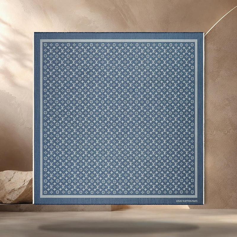 Louis Vuitton Monogram Denim Shawl Dark Blue Scarf M98322