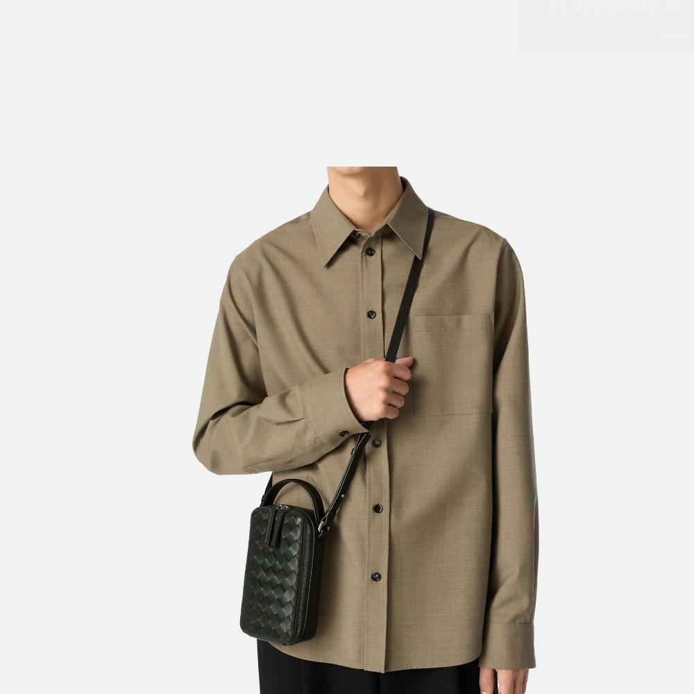 Bottega Veneta Dark Green Getaway Phone Pouch Crossbody Bag