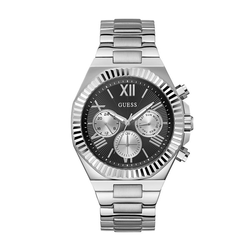 Guess Silver Black Metal Men’s Watch GW0703 G1