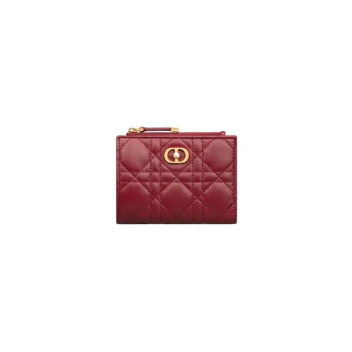 DIOR Jolie Dahlia Leather Bifold Wallet for Women Navy