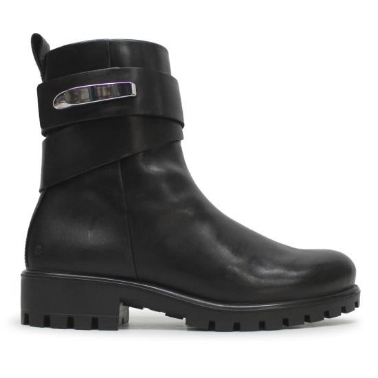 ecco Leather Ankle Boots Women’s Classic Black Lace-Up Boo 49019301001 BLACK DOM
