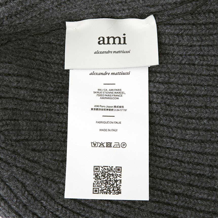AMI Unisex Knit Beanie Hat Gray